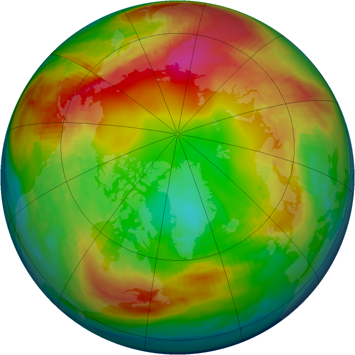 Arctic ozone map for 01 February 1980